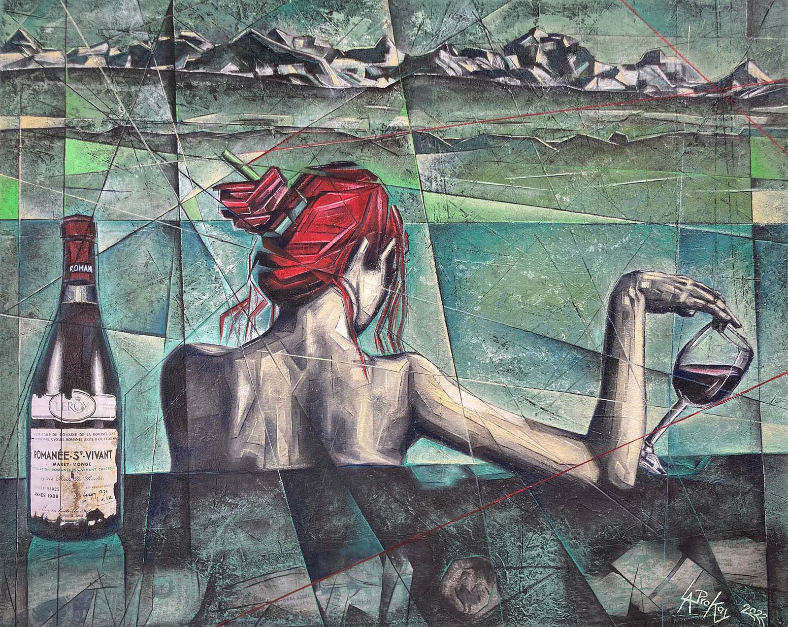 Laprokay: Turicum / Mischtechnik auf Leinwand, 100 x 80 cm,2022 Image: Laprokay