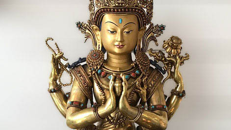 Bodhisattva 4-Armed Avalokiteshvara (Chenrezig), ca. 1979 / Courtesy of Tibetan Lama Art, Zurich