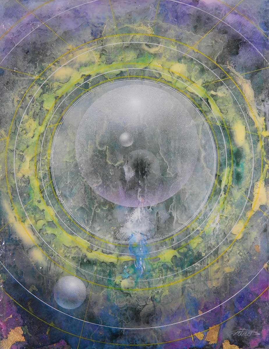 Uro Shinomiya: Patora moon 2549 / Acrylic on canvas, 18x14cm, 2025 / Courtesy of Smart Ship Gallery, Tokyo Image: Smart Ship Gallery