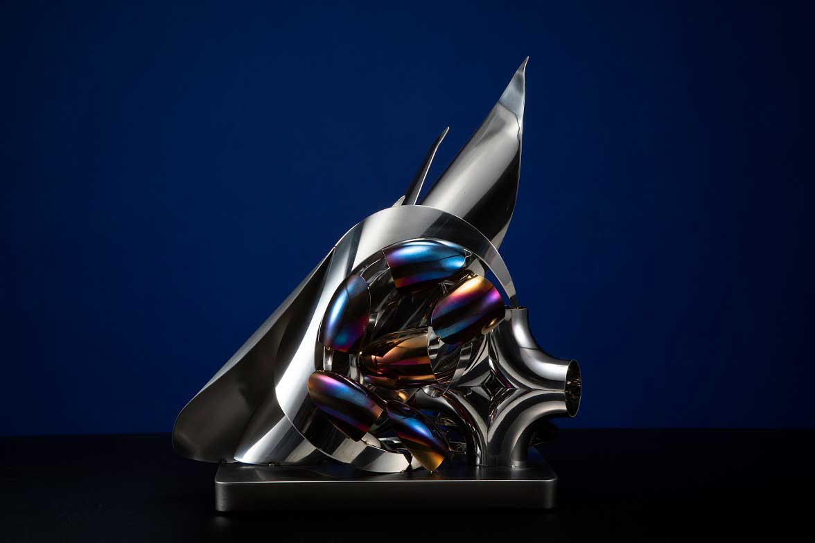 Yuko Akiya: Spring storm II / Stainless, 46x43x31cm, 2023 / Courtesy of Smart Ship Gallery, Tokyo Image: Smart Ship Gallery