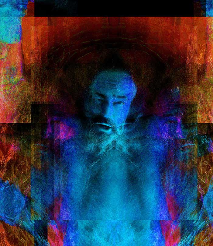 Valera and Natasha Cherkashins: Vibrations / Digital Collage, 320x150cm / Courtesy of Shaura Gallery, Paris Image: Valera and Natasha Cherkashins